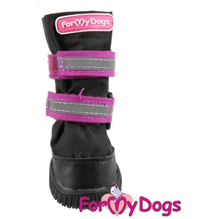 ForMyDogs Сапоги для собак с усиленным носком РП черно/фиолетовые