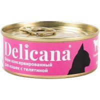 Delicana Влажный корм для взрослых кошек с Телятина, 100г