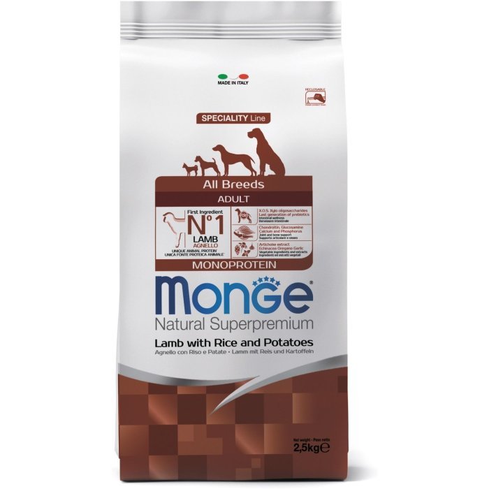 Monge Dog Speciality корм для собак всех пород ягненок с рисом и картофелем