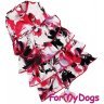 Платье ForMyDogs для собак "Цветы" розовое
