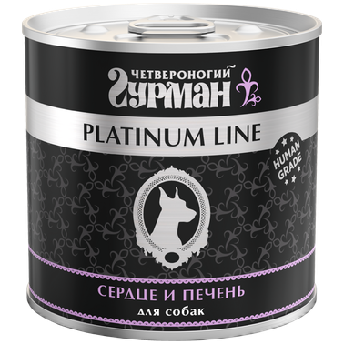 Четвероногий гурман Platinum line сердце и печень для собак