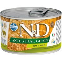 Farmina N&D Ancestral Grain Adult mini Кабан и яблоко влажный корм для собак мелких пород, 140г