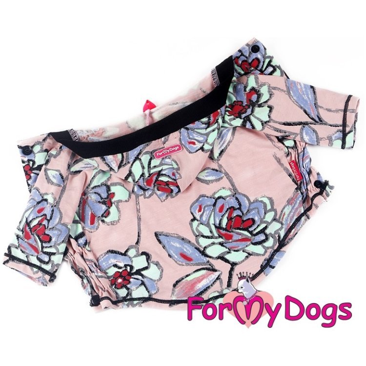 Толстовка ForMyDogs для собак "Цветы" розовая
