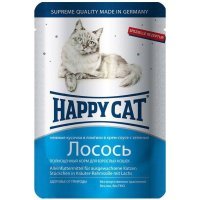 Happy Cat нежные кусочки в желе  Лосось, 100 г