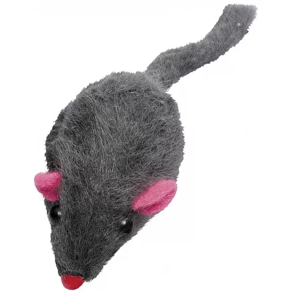 Уют Мышь-погремушка для кошек из натурального меха, 5 см