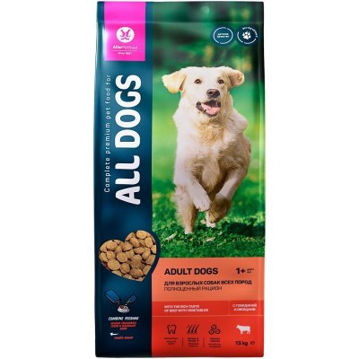 ALL DOGS корм сухой с говядиной и овощами для собак
