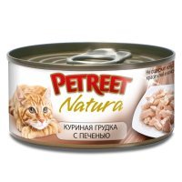 Petreet консервы для кошек куриная грудка с печенью 70 г