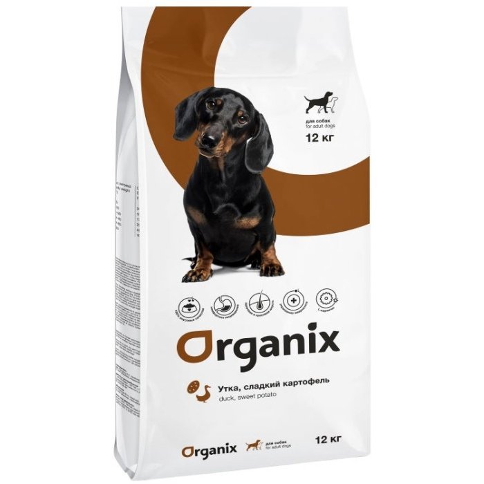 Organix For adult dogs with duck and sweet potato Сухой беззерновой корм для взрослых собак, с уткой и сладким картофелем