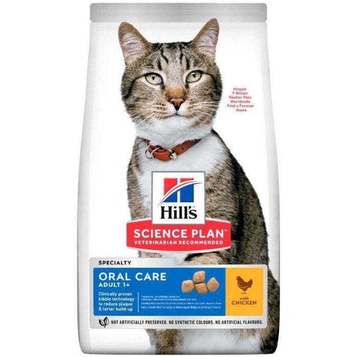 Hill's Science Plan Oral Care сухой корм для взрослых кошек для гигиены полости рта с курицей