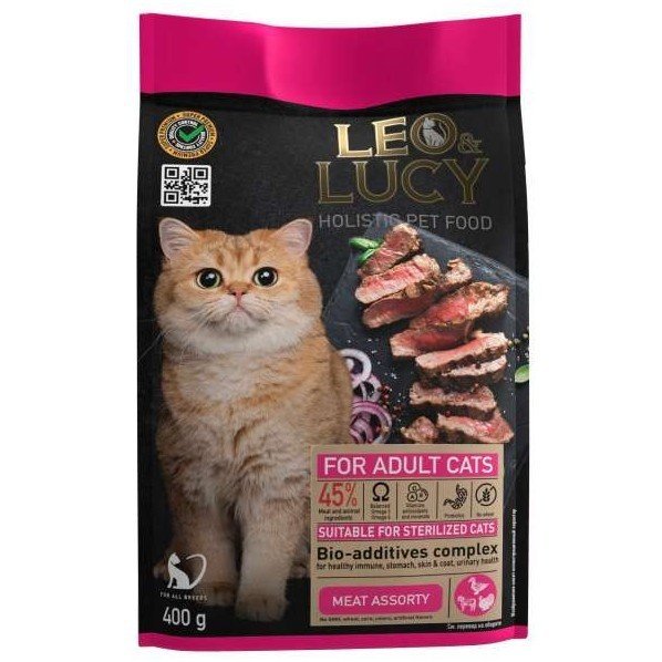 Leo&Lucy сухой корм для кошек Мясное ассорти