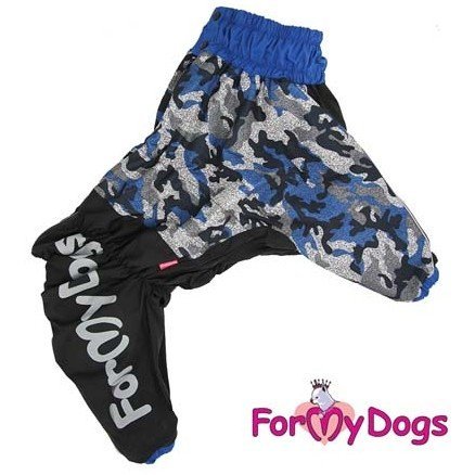 Комбинезон ForMyDogs  черно/серый для собак на мальчиков
