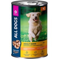 ALL DOGS корм консервы тефтельки с индейкой в соусе для собак, 415 г