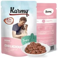 Karmy Mini Delicious для взрослых собак мелких пород привередливых в питании Утка в соусе, 80г