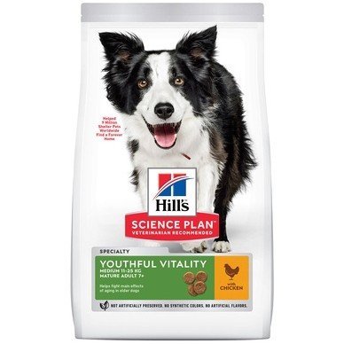 HILL'S SCIENCE PLAN Senior Vitality сухой корм для пожилых собак средних пород старше 7 лет, с Курицей и рисом