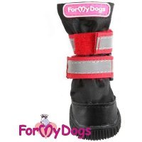 ForMyDogs Сапоги с усиленным носком для собак РП черно/красные