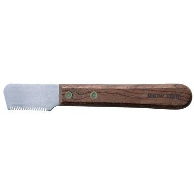 SHOW TECH тримминговочный нож 3260 с деревянной ручкой для шерсти средней жесткости