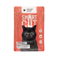 Smart Cat Паучи для взрослых кошек и котят кусочки говядины в нежном соусе 85 г
