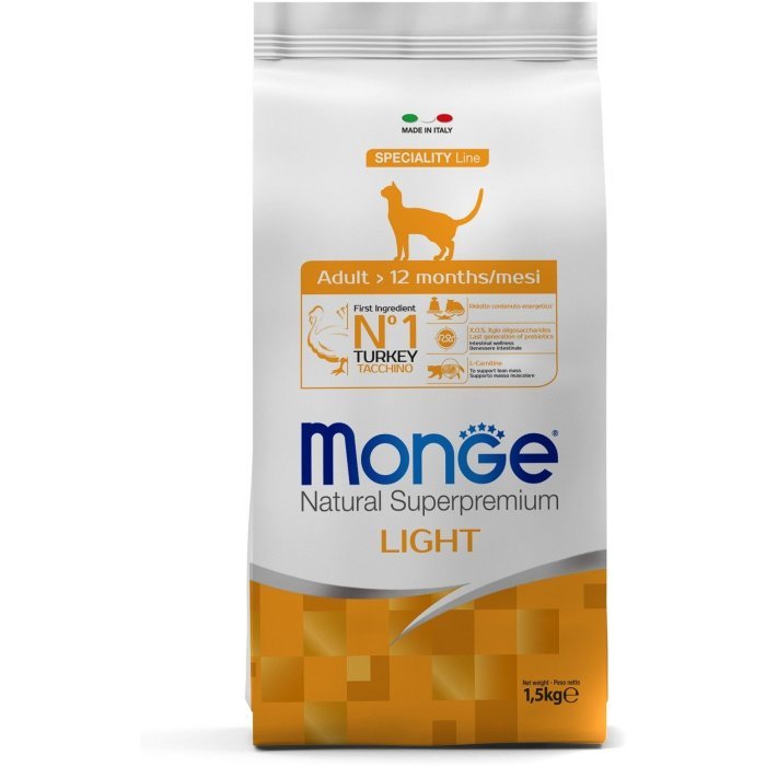 Monge Speciality Light Низкокалорийный корм для кошек с индейкой