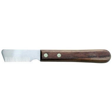 SHOW TECH тримминговочный нож 3280 с деревянной ручкой для шерсти средней жесткости