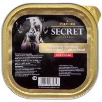 Secret Premium Консервы для собак мясное ассорти с Говядиной и индейкой 300г (ламистр)
