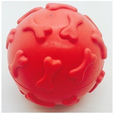Игрушка "Грызлик Ам" Мяч с косточками 6,5 см, красный