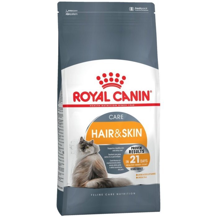 Корм Royal Canin для ухода за шерстью и кожей: от 1 года, ФКН7 Хэйр энд Скин кэа