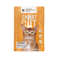 Smart Cat паучи для взрослых кошек и котят кусочки курочки с морковью в нежном соусе