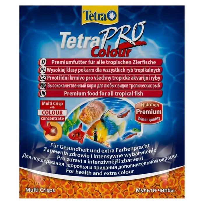 TetraPro Color Crisps корм-чипсы для улучшения окраса всех декоративных рыб 12 г (sachet)