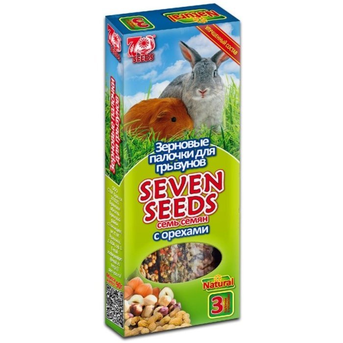 Зерновые палочки для грызунов с орехами SEVEN SEEDS 3 шт (90г)
