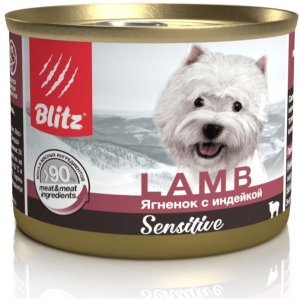 Blitz Sensitive влажный корм для собак всех пород и возрастов, Ягнёнок с индейкой
