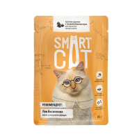 Smart Cat паучи для взрослых кошек и котят кусочки курочки с тыквой в нежном соусе