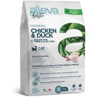 Alleva Holistic Chicken&Duck Hairball для кошек Хеирбол с курицей и уткой, волокнами сахарного тростника и алое вера