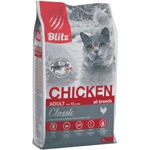 Blitz Classic сухой корм для взрослых кошек, Курица