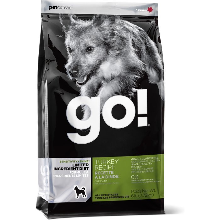 GO! Беззерновой для Щенков и Собак с Индейкой для чувствительного пищеварения, Sensitivity + Shine LID Turkey Dog Recipe