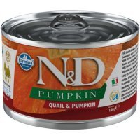 Farmina N&D Pumpkin влажный корм для собак мелких пород, Перепел и тыква, 140г