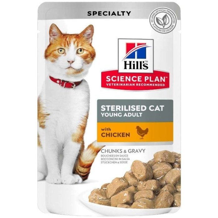 Hill's Science Plan Sterilised Cat влажный корм для кошек и котят от 6 месяцев с курицей 85 г
