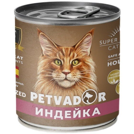 PETVADOR консервы для кошек Стерилизованных Индейка с клюквой 240г