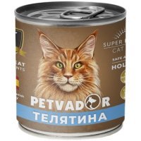 PETVADOR консервы для кошек Телятина и перепелка 240г