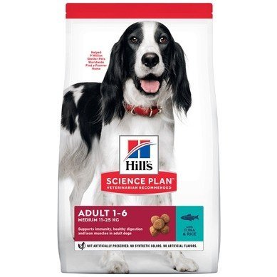 Сухой корм Hill's Science Plan для взрослых собак средних пород с тунцом и рисом
