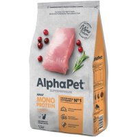 Alphapet Superpremium Monoprotein корм для взрослых кошек из индейки