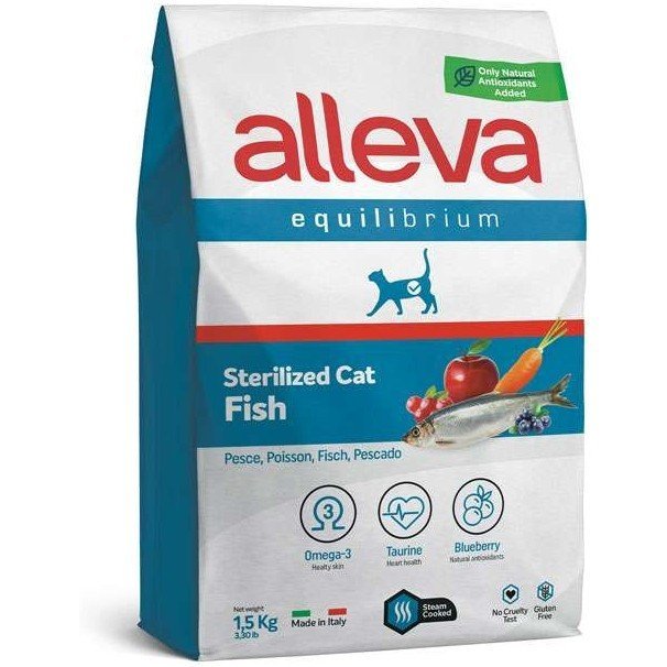 Alleva Equilibrium Sterilized Fish для кошек и котов после стерилизации с рыбой