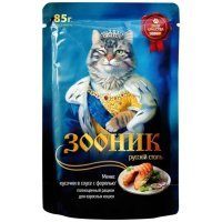 Зооник Корм для кошек, форель в соусе, 85 г