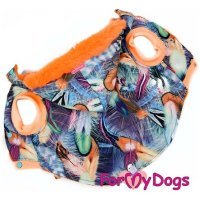 Куртка ForMyDogs  для собак "Пёрышки"  фиолет/оранж