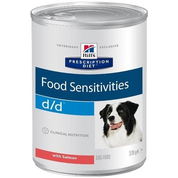 Влажный диетический корм для собак Hill's Prescription Diet d/d Food Sensitivities при пищевой аллергии, с лососем 370 г