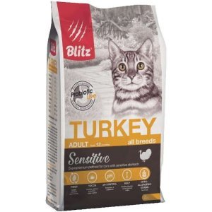 Blitz Sensitive сухой корм для взрослых кошек с Индейкой