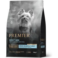 Premier Dog ADULT Mini корм для собак мелких пород Свежее филе Лосося с Индейкой