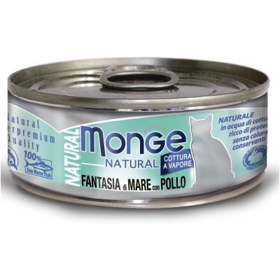 Monge Cat Natural консервы для кошек морепродукты с курицей 80г