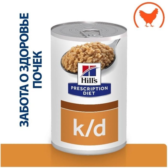 Влажный диетический корм для собак Hill's Prescription Diet k/d Kidney Care при хронической болезни почек, 370 г