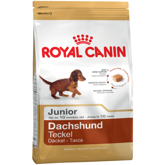 Dachshund Junior Питание для щенков собак породы такса в возрасте от 2 до 10 месяцев