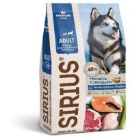 Sirius корм для собак активных пород "Три мяса с овощами"